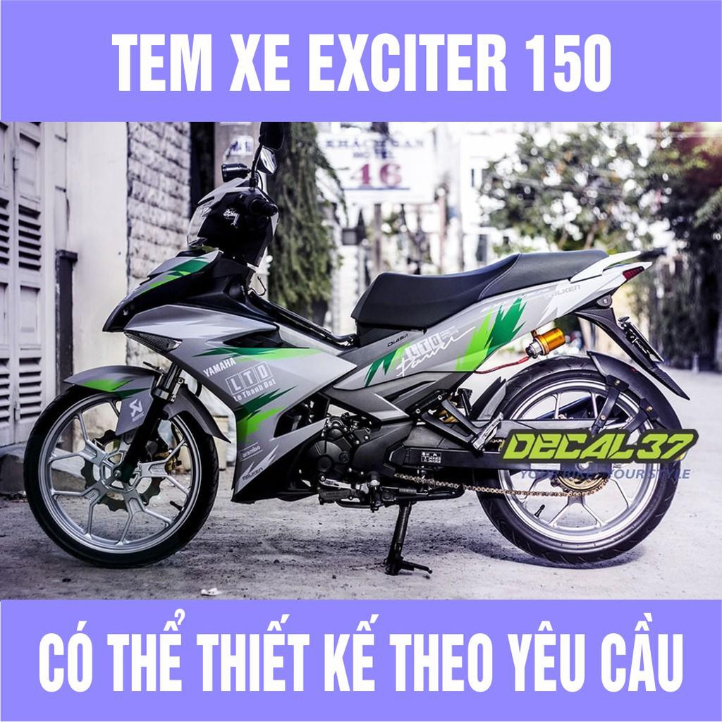  Tem Trùm Exciter 150 Falken xanh - Làm theo yêu cầu khách hàng