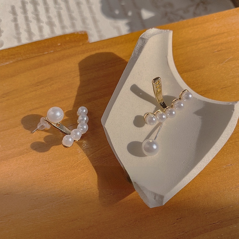 Khuyên tai đính hạt ngọc trai nhân tạo phong cách Hàn Quốc đơn giản thời trang dành cho nữ