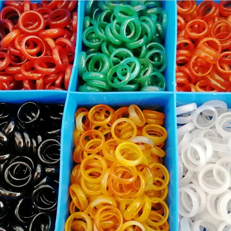 【Murah】Cincin Natural Jade Ring Agate Wanita Lelaki Simple Casual Beautiful Fashion Jewellery Batu Akik Cantik