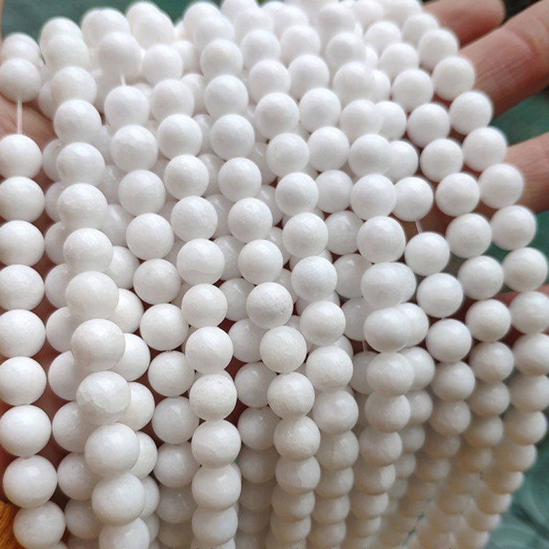 [DQ01] Phụ kiện trang sức (DIY) - Đá bán quý tự nhiên 8mm Chalcedony
