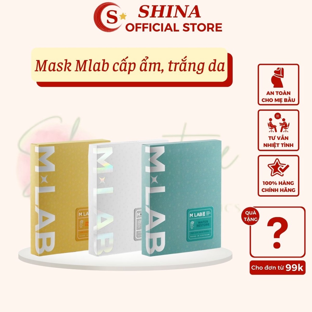 Mặt nạ Mlab Cấp Ẩm Dưỡng Trắng Kiềm Dầu, Mask Sợi Tre Thuần Chay Mlab LányBeau Giúp Da Căng Mịn Và Trắng Sáng