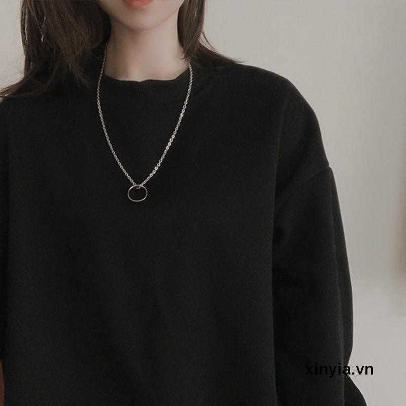 Vòng Cổ Mặt Tròn Phong Cách Hiphop Cá Tính Cho Nam Nữ