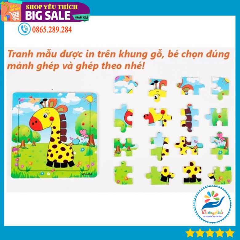 [Giảm giá] Đồ chơi  Tranh Xếp Hình Ghép Gỗ Puzzle 9 Miếng, 12 miếng Cho Bé