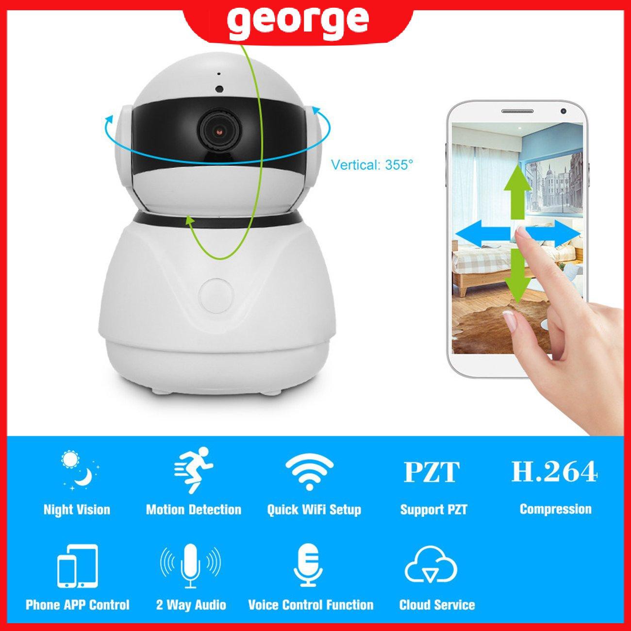 Camera Ip Không Dây Panoramic 1080p P2p Xoay 360 Độ