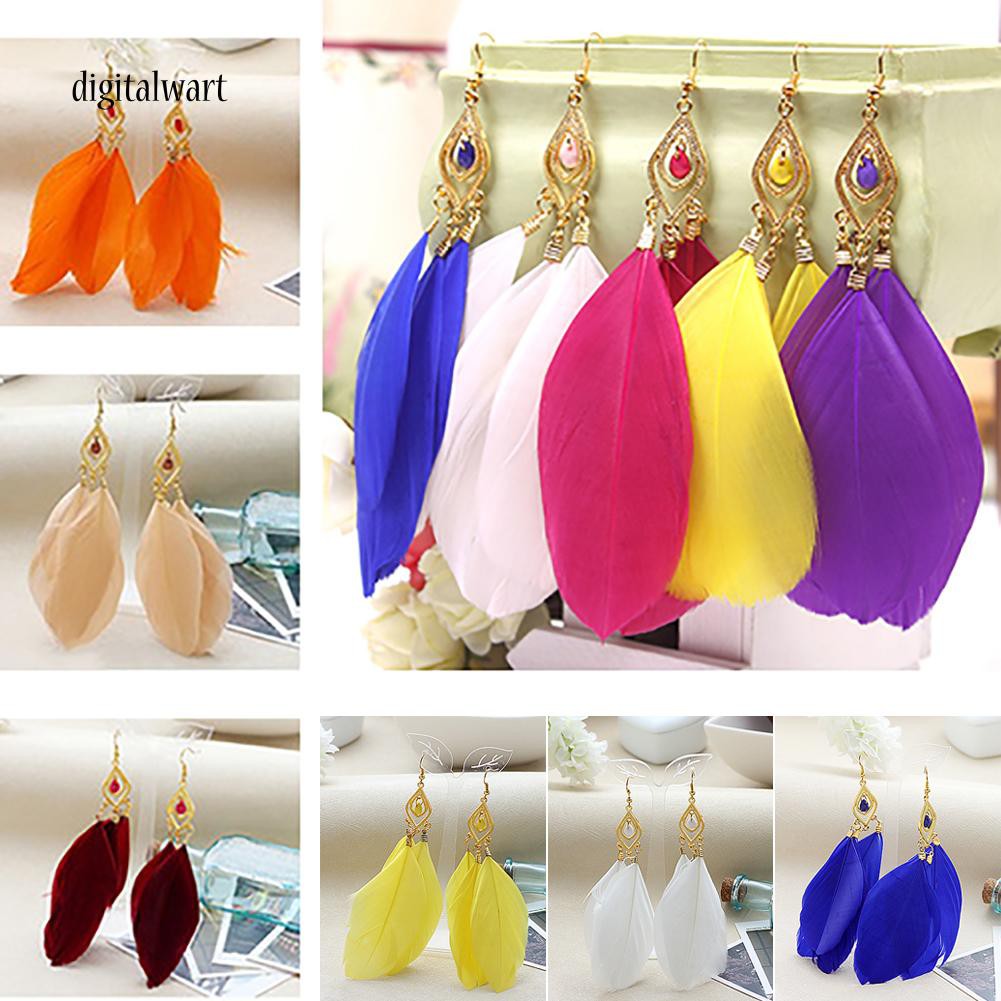 Đôi khuyên tai nữ kết hợp lông vũ xinh xắn