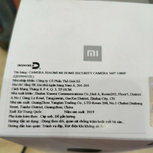 [ BẢN QUỐC TẾ ] Camera Xiaomi Mija Xoay 360 độ Ip 1080p góc 115 - DIGIWORD - Năm 2019 -( Nguyên seal - Không Có Củ sạc ) | BigBuy360 - bigbuy360.vn