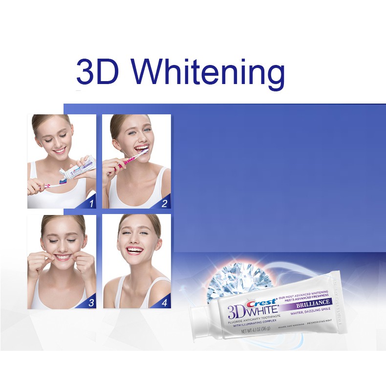 Kem đánh răng siêu trắng Crest 3D White Brilliance 20ml Mỹ(sản phẩm Hot) - có hộp fullbox