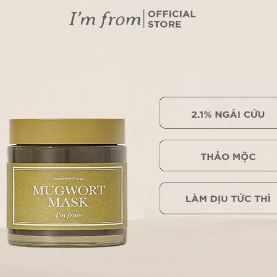 Combo I'm From Kem dưỡng Mugwort Cream 50g + I'm From Mặt nạ rửa Mugwort Mask 110g