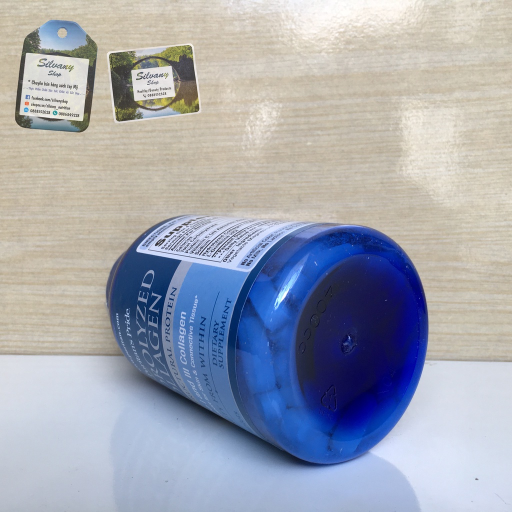 Collagen Hydrolyzed 1000mg Puritan's Pride - Collagen Thủy Phân Trắng Da, Mờ Nám - 180 Viên