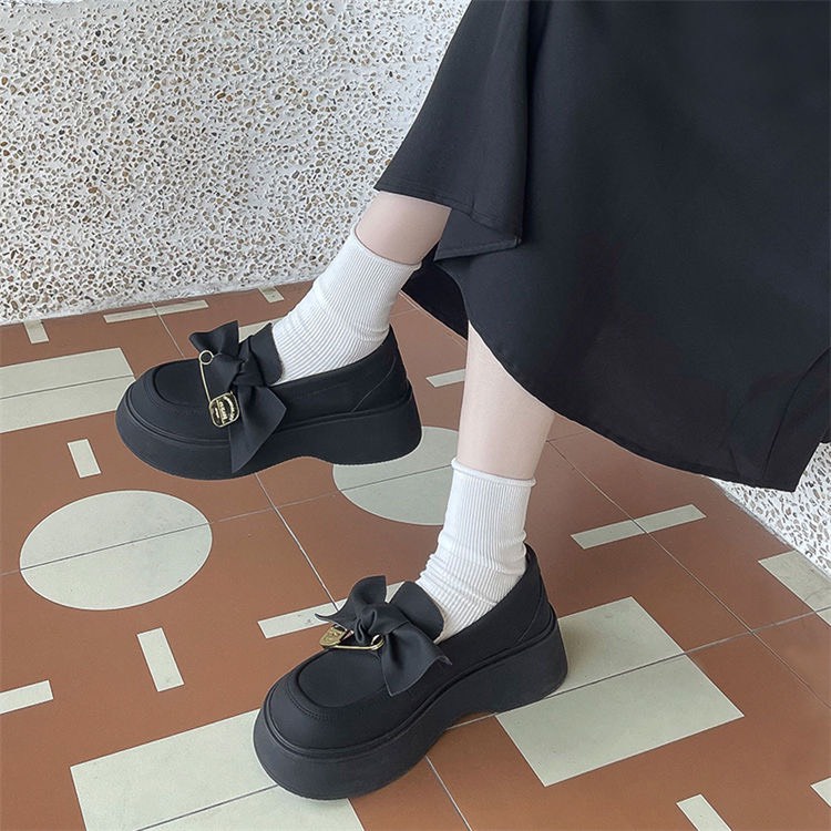 Giày Oxford 2023 Có Nơ Đế Xốp Bánh Mì Phong Cách Anh