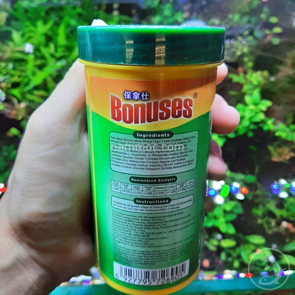 BONUSES Flake Fish Food - Thức Ăn Tổng Hợp Dạng Lá » Tăng Màu Sắc Cho Các Loại Cá (Bảy màu, Neon, Galaxy, Dario...)