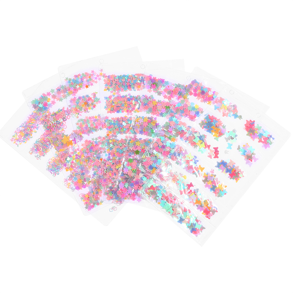 [Hàng mới về] Hộp kim tuyến hình tráI tim/ bướm 3D trang trí móng tay nghệ thuật