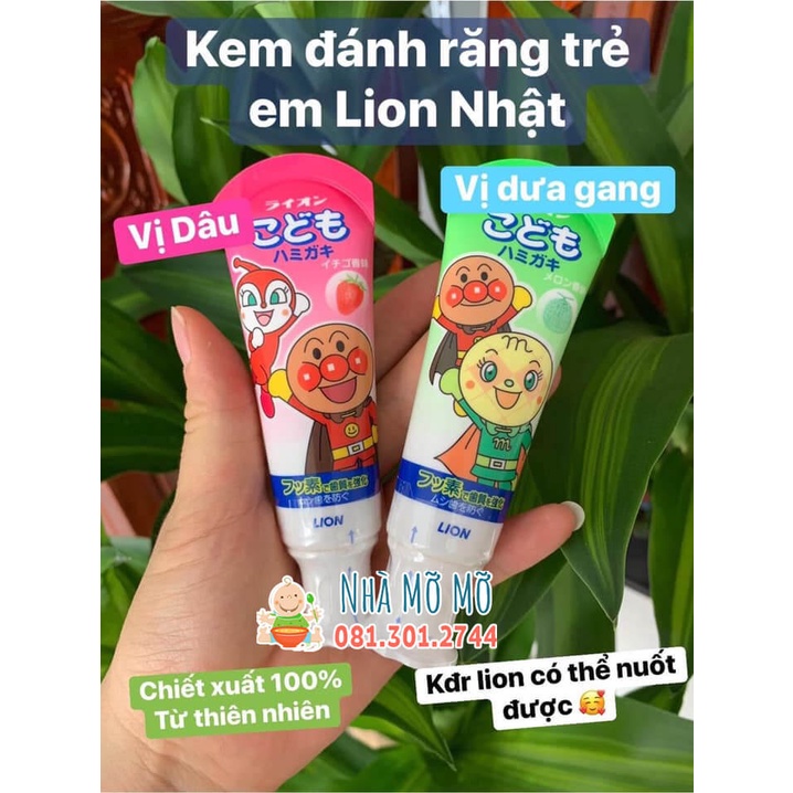 Kem đánh răng Lion Nhật Bản cho bé nuốt được từ 1 tuổi - Nhà Mỡ