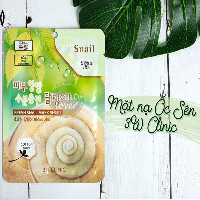 Combo 5 Mặt Nạ Dưỡng Da Ốc Sên 3W Clinic Fresh Snail Mask Sheet 23ml X 5 Miếng – Beauty Lover Mặt Nạ Chống Lão Hóa