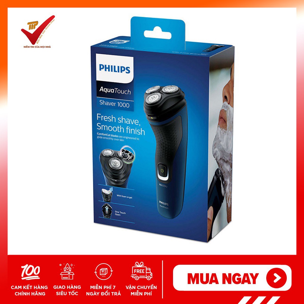 Máy cạo râu cao cấp khô hoặc ướt Philips S1121 - Hàng phân phối chính hãng