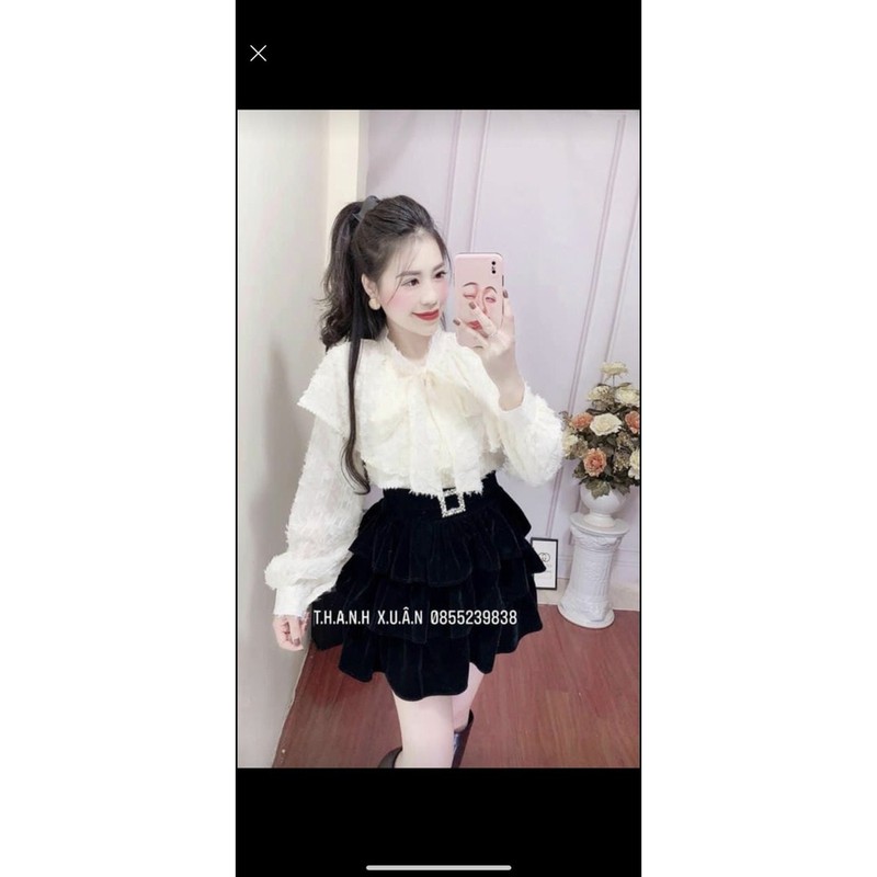 [Mã WASKT410K giảm 10K đơn 50K] Áo sơ mi lông cổ bèo nơ / 95k