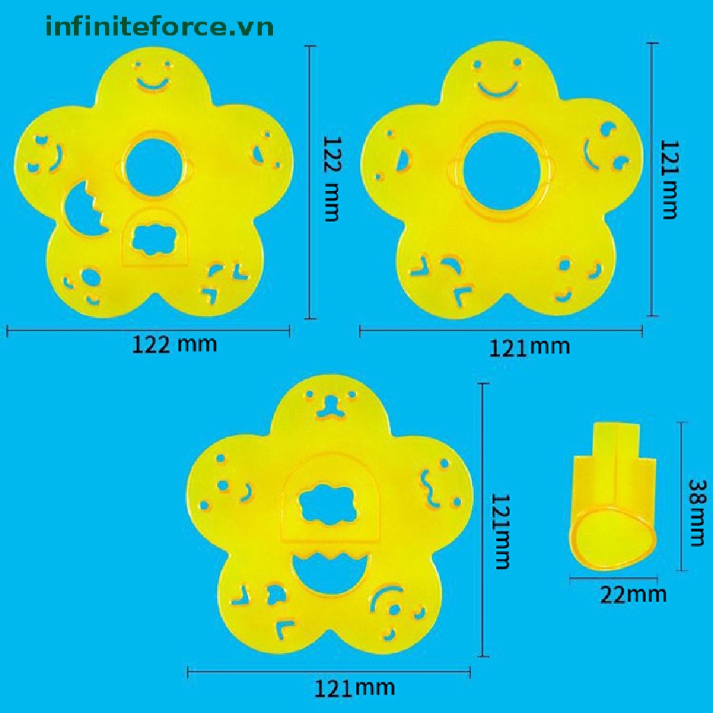 Set 2 / 3 / 4 Khuôn Làm Cơm Nắm Hình Biểu Tượng Cảm Xúc Hoạt Hình DIY