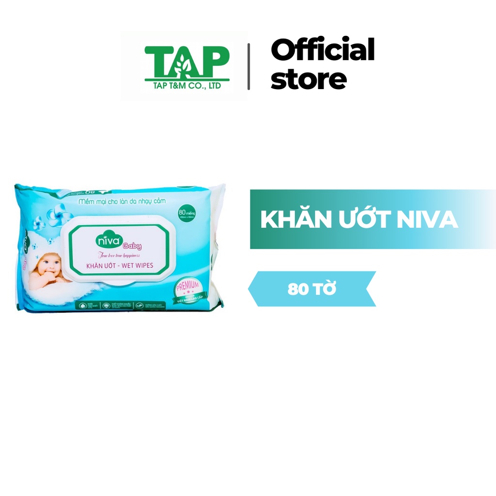 Khăn ướt Niva 80 tờ (150mm*200mm*45gms) không mùi