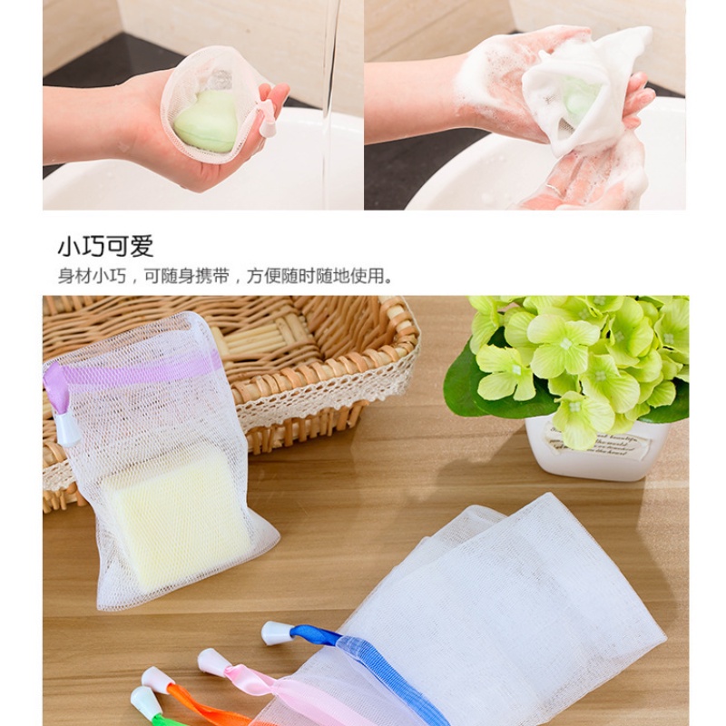 [Hàng mới về] Túi lưới tạo bọt xà phòng rửa mặt làm sạch handmade dịu nhẹ tinh tế