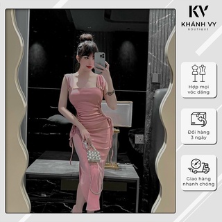 Váy Hai Dây Bản To Rút Eo Tôn Dáng, Gợi Cảm - Khánh Vy Boutique
