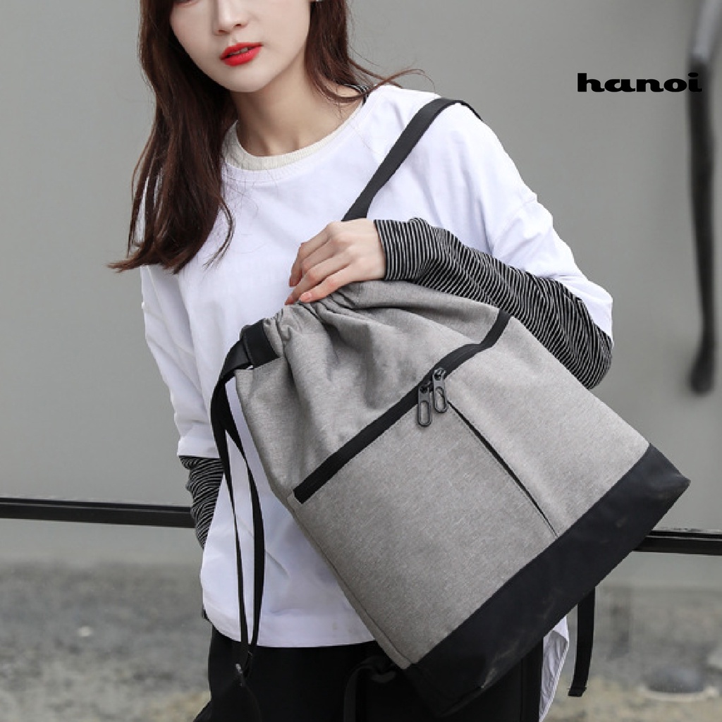 Ba Lô Dây Rút Bằng Nylon Chống Thấm Nước Có Khóa Kéo Tiện Dụng Cho Nam Và Nữ