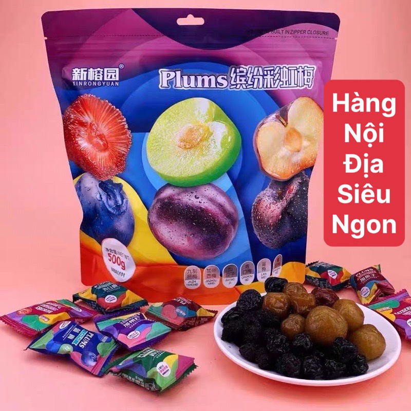 Ô Mai Mận PLUMS 6 Vị Gói 500Gr Hàng Nội Địa Siêu Ngon