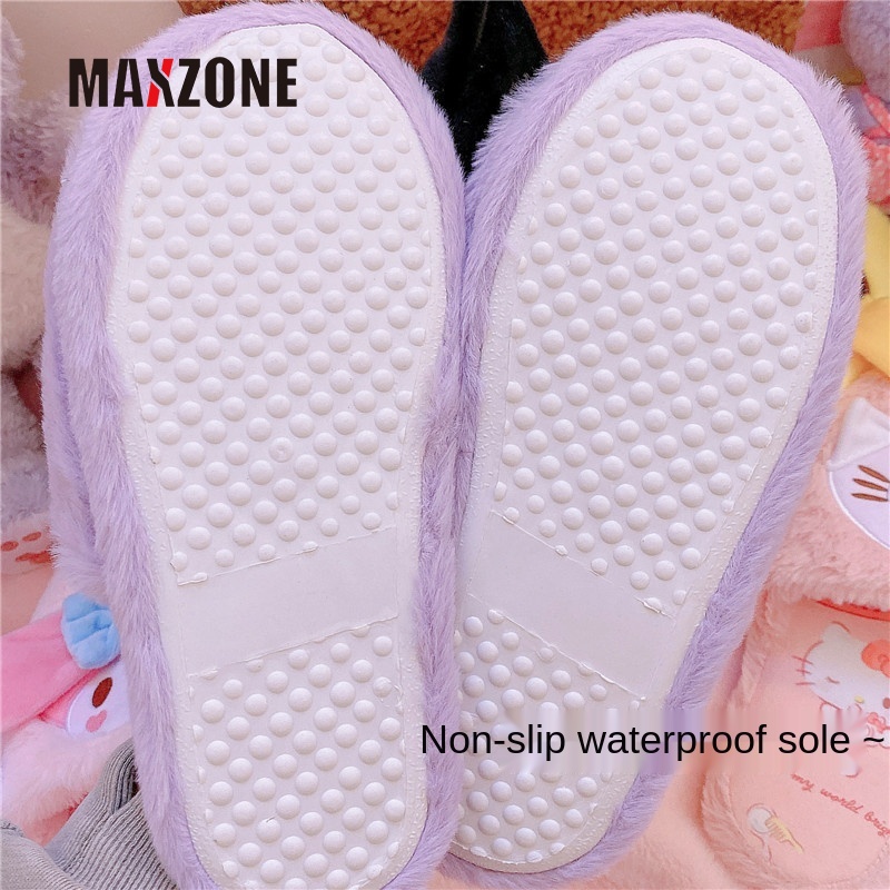Dép Đi Trong Nhà Mềm Mại Chống Trượt Giữ Ấm Mùa Đông Hình Cinnamoroll My Melody Kuromi Purin KT Dễ Thương Cho Trẻ