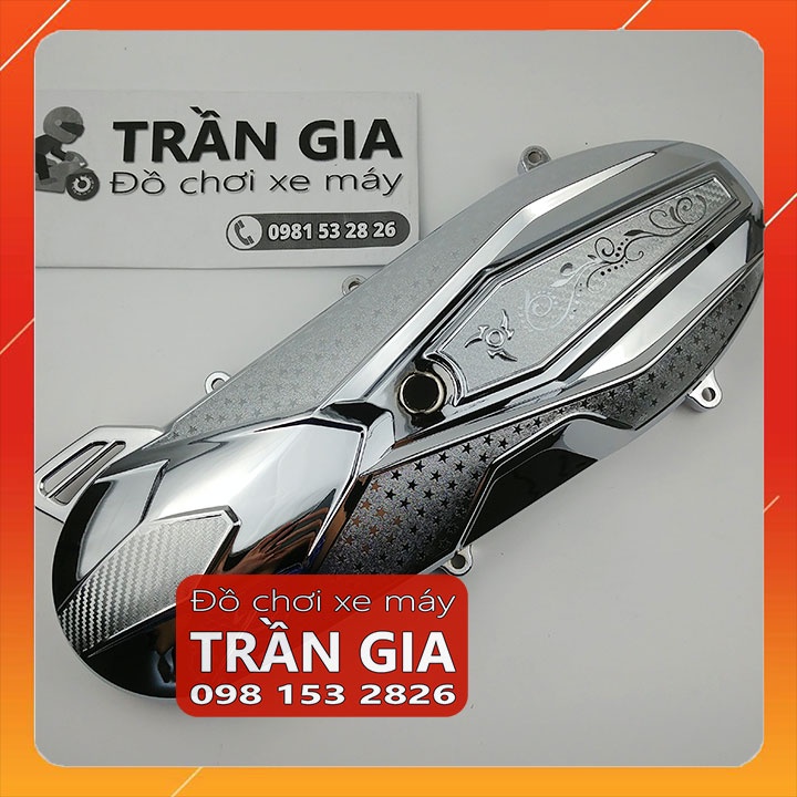 Ốp lốc máy xe AB airblade 2016-2017-2018-2019 che nồi cacbon xi inox - phụ kiện trang trí air blade