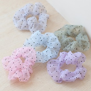 Dây buộc tóc Scrunchies chấm bi size nhỏ EAFIT 007