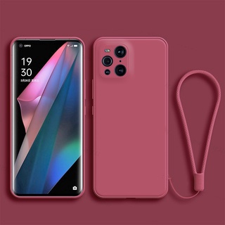 Ốp Điện Thoại Silicon Mềm Mịn Siêu Mỏng Có Dây Đeo Tay Cho OPPO Find X3 Pro Find X5 Pro