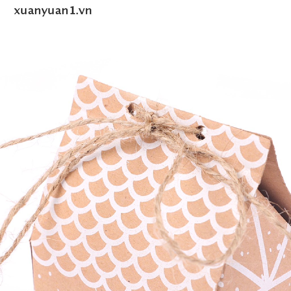 Set 5 Hộp Đựng Kẹo Hình Ngôi Nhà Giáng Sinh Dễ Thương