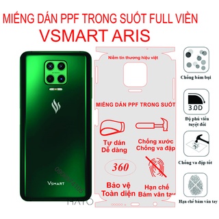 Dán PPF trong suốt full viền Vsmart Aris  bảo vệ máy tránh trầy xước tiệt đối