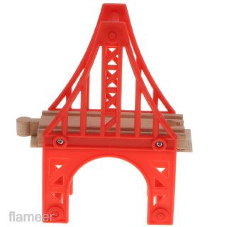 Wooden Trains Railway Set Compatible Accessories Iron Tower Bridge