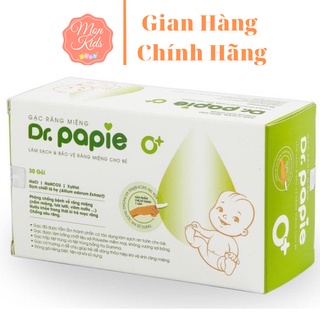 Gạc rơ lưỡi dr papie vệ sinh răng miệng cho bé - hộp 30 gói chính hãng
