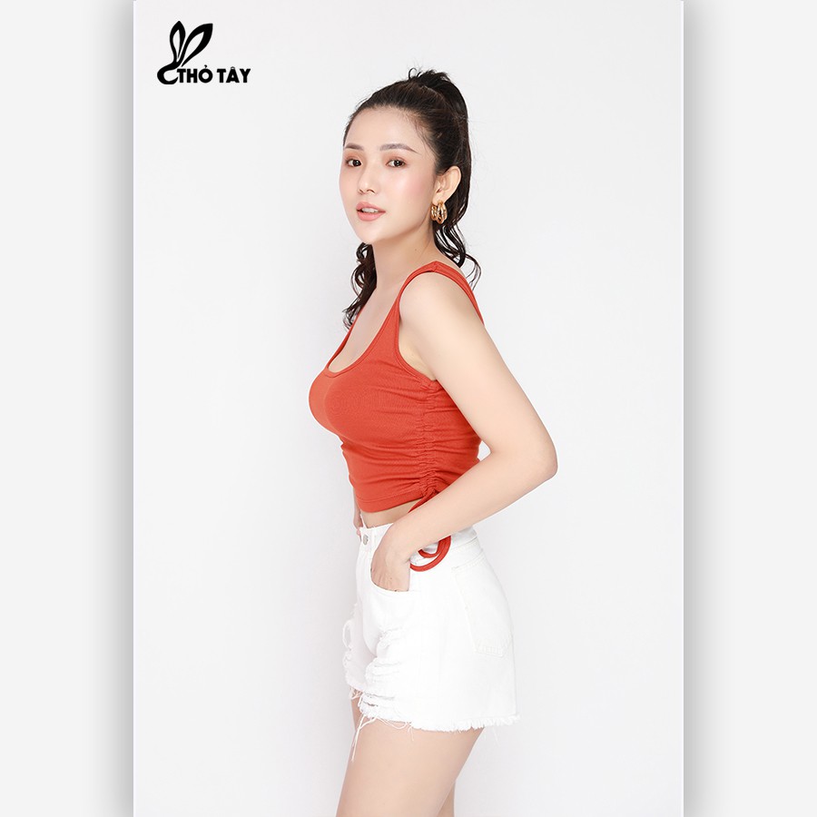 [Mã BMBAU50 giảm 7% đơn 99K] Áo Ba Lỗ Thiết Kế Dây Rút Hai Bên - THỎ TÂY