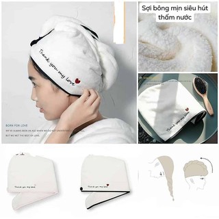 Khăn quấn tóc 💕FREESHIP💕 Khăn quấn khô tóc siêu tốc, siêu thấm
