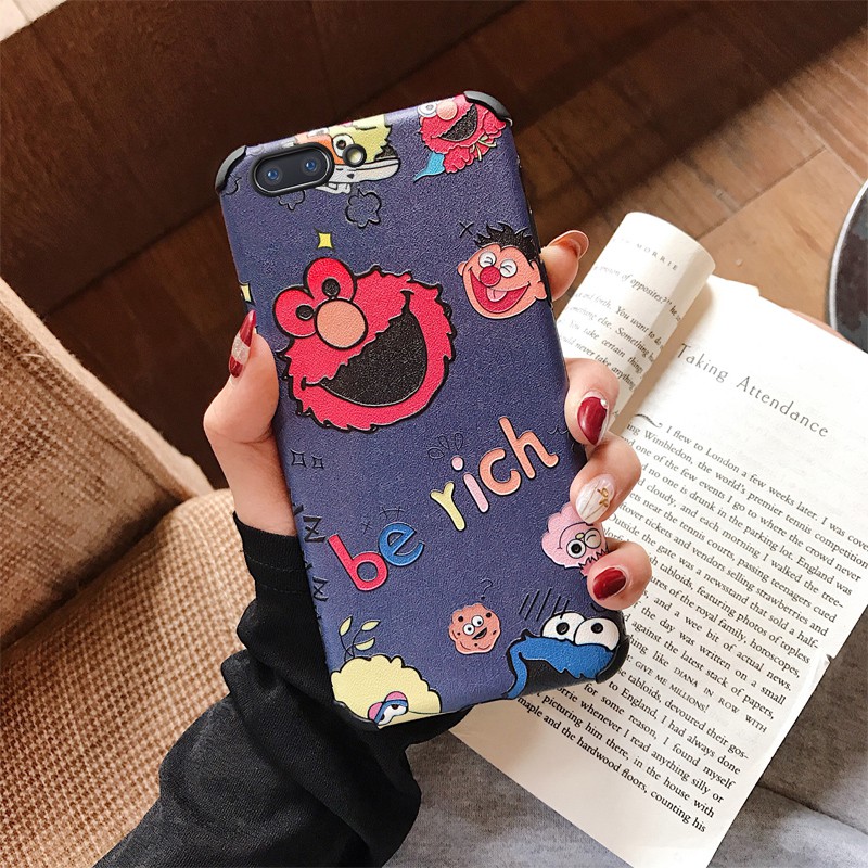 Ốp điện thoại TPU hoạt hình 3D Sesame Street OPPO A31 A91 A9 A5 2020 Reno3 2 Z Pro 10x Zoom R17 R15 R11s R9s F3 F1 Plus