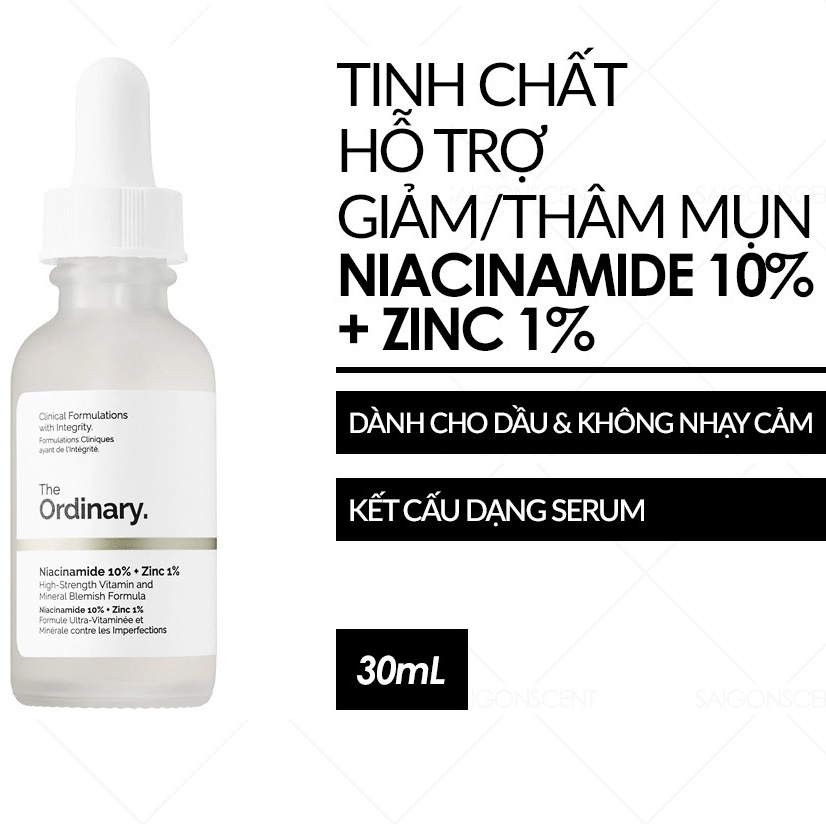Tinh chất Serum The Ordinary Niacinamide 10% + Zinc 1% siêu dưỡng da❤