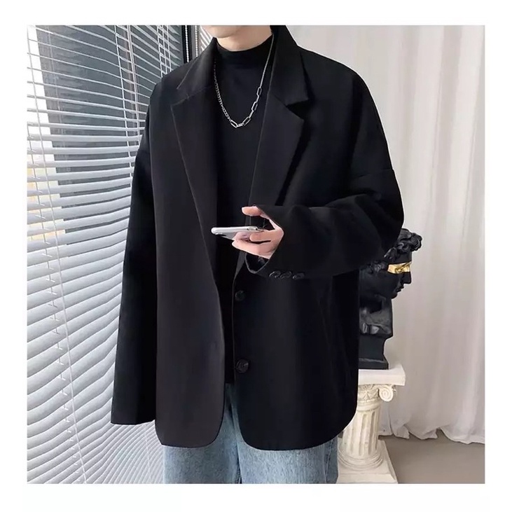 Áo Blazer Đen Khoác Vest Nam Nữ T-A-N Phong Cách Hàn AV08 Màu Đen Tặng Phụ kiện