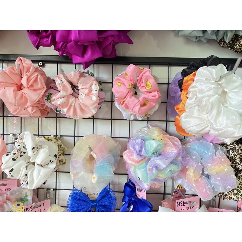 Scrunchies cột tóc voan kính, trái cây, galaxy phong cách Hàn Quốc. ảnh thật shop chụp