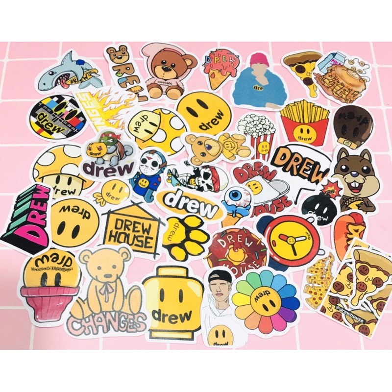 combo 30-60 sticker drew house-justinbieber Graffiti/hình dán graffiti