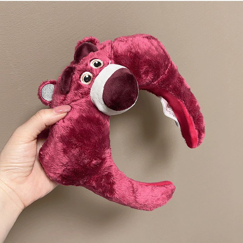 Băng đô cài tóc Gấu dâu nhồi bông đáng yêu phong cách Hàn Quốc