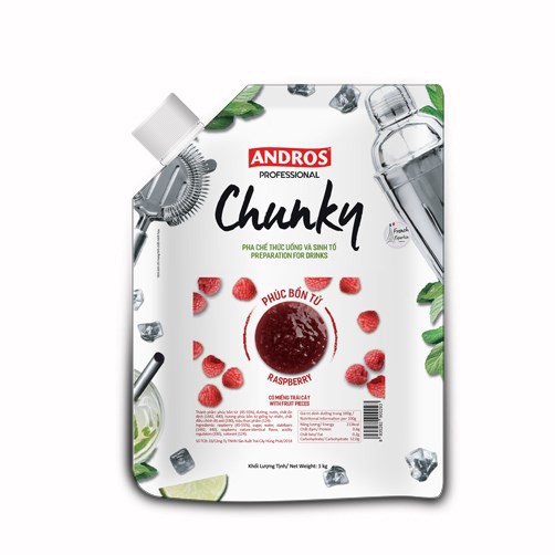 Chunky Phúc bồn tử (Raspberry) ANDROS 1 kg - TAN009