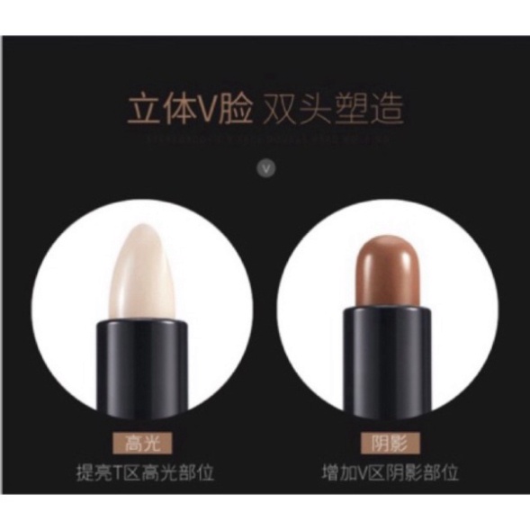 LAMEILA 1002 Bút Tạo Khối Và Che Khuyết Điểm 2 Đầu Lameila Contour &amp; Highlight Stick MÀU L1002