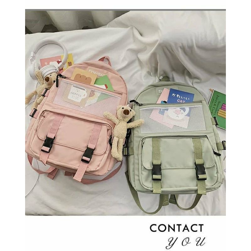 Balo lưới ulzzang, ba lô unisex đi học.BI014 balo sxroll