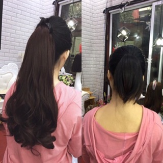 tóc giả buộc xoăn