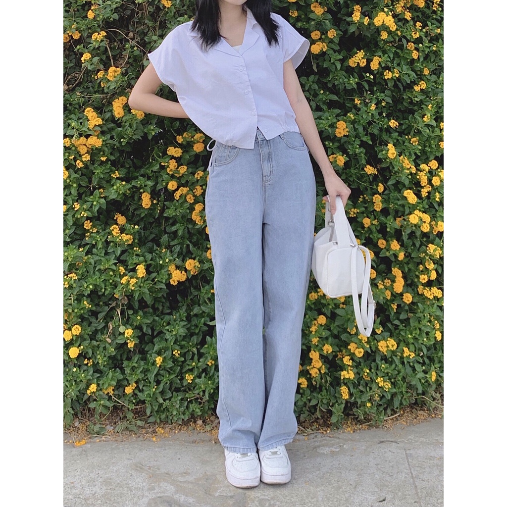 áo cổ pyjama dáng cánh dơi ngắn TKA295 LOLLIE STUDIO