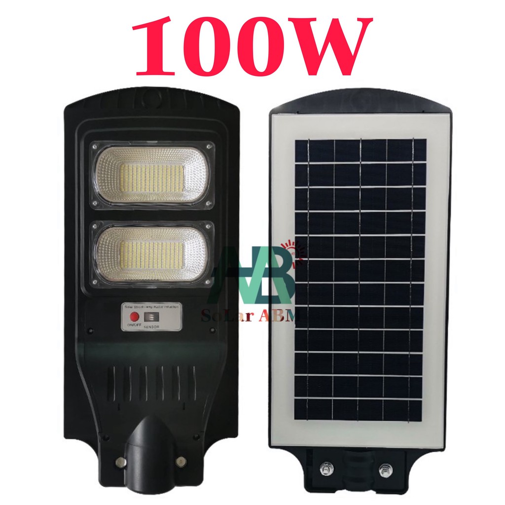 100W Đèn Đường Tấm Pin Liền Thể Năng Lượng Mặt Trời , Cảm Biến Chuyển Động , IP67 Chống Nước , mã : ABM-JL21100A