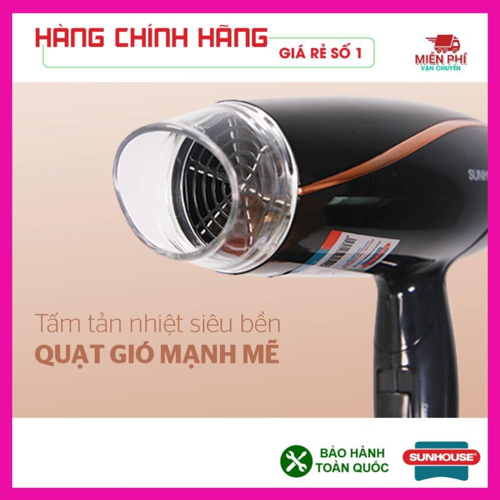 Máy sấy tóc Sunhouse SHD2306, máy sấy công suất 1200w, sấy khô nhanh, chế độ gió linh hoạt, tự động ngắt khi quá tải.