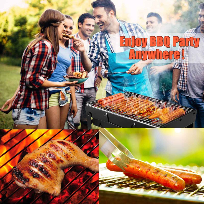 Vỉ Nướng Bbq Bằng Than Có Thể Gấp Gọn Tiện Dụng Mang Theo Du Lịch Dã Ngoại